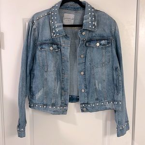 BAGATELLE Denim Jacket with Pearl studs